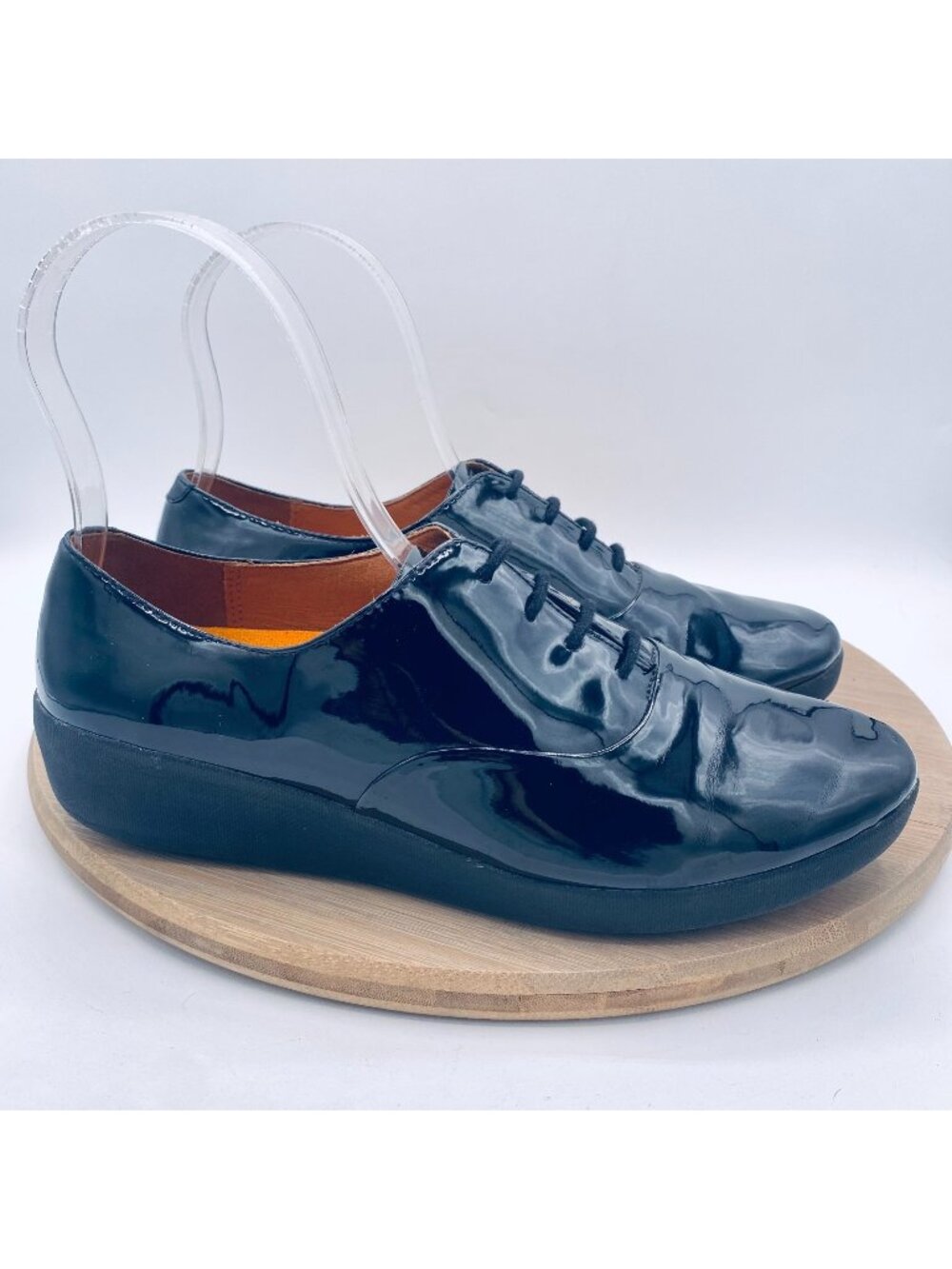 Fitflop Shoes Womens 7 38 Black Patent Leather Comfort Recovery Flats